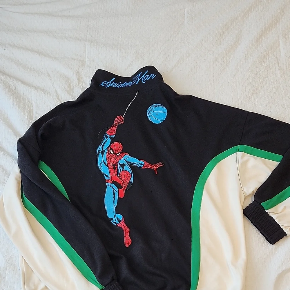 NBA Black and Cream Kids Jacket with Green Accents - Picture 2 of 7